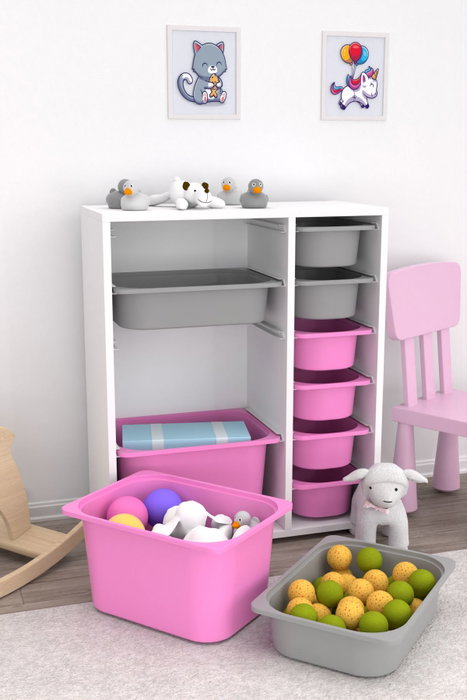 Hanah Home Zen 2D2K6U - Blanco, Gris, Rosa Hanah Home Zen 2D2K6U - Blanco, Gris, Rosa